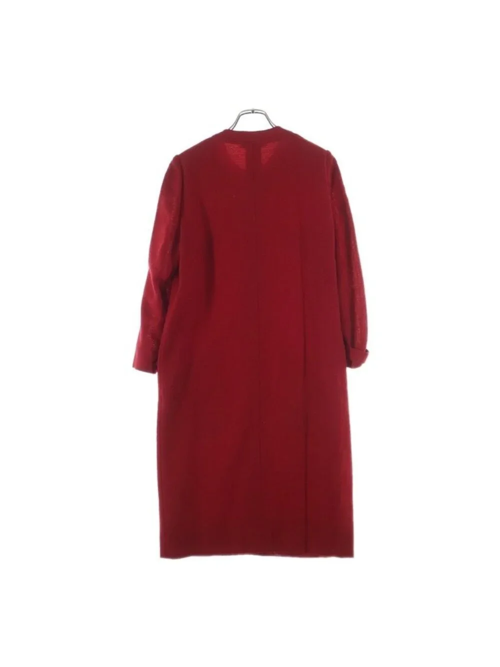 Chanel Long Coat Ribbon Gold Button Wool